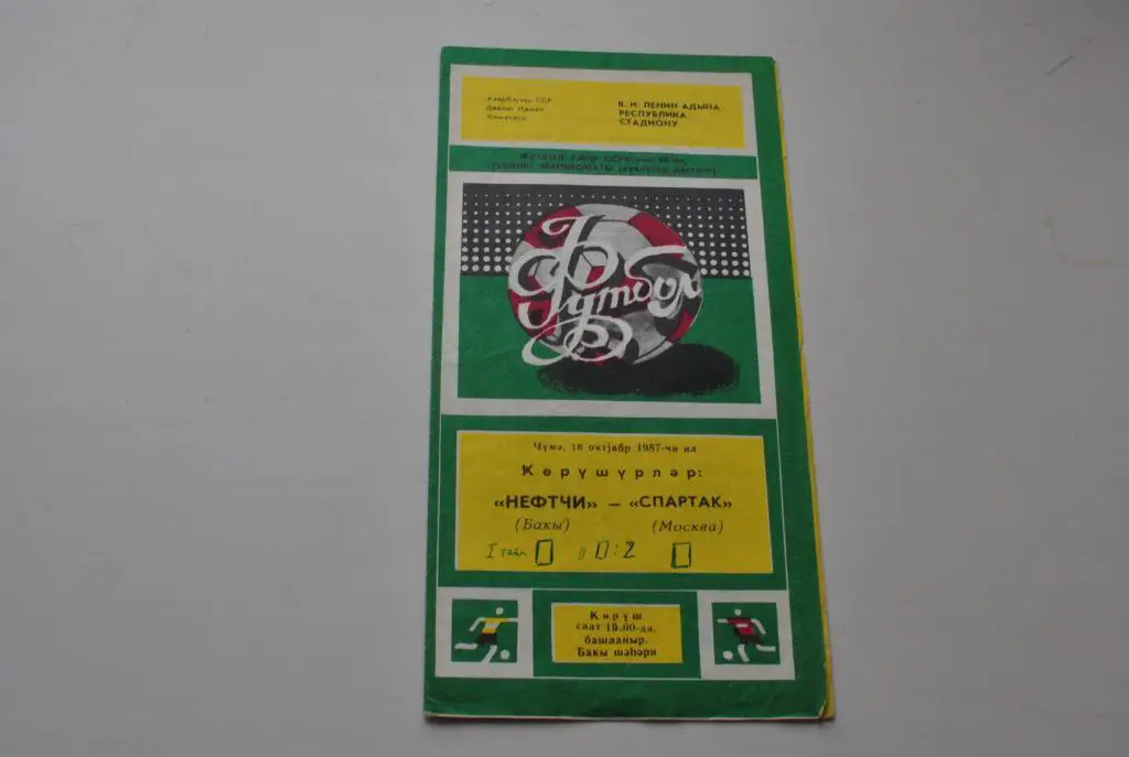 Нефтчи - Спартак Москва 1987