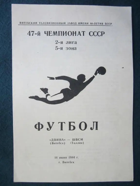 Витязь Витебск-ШВСМ Таллин-1984