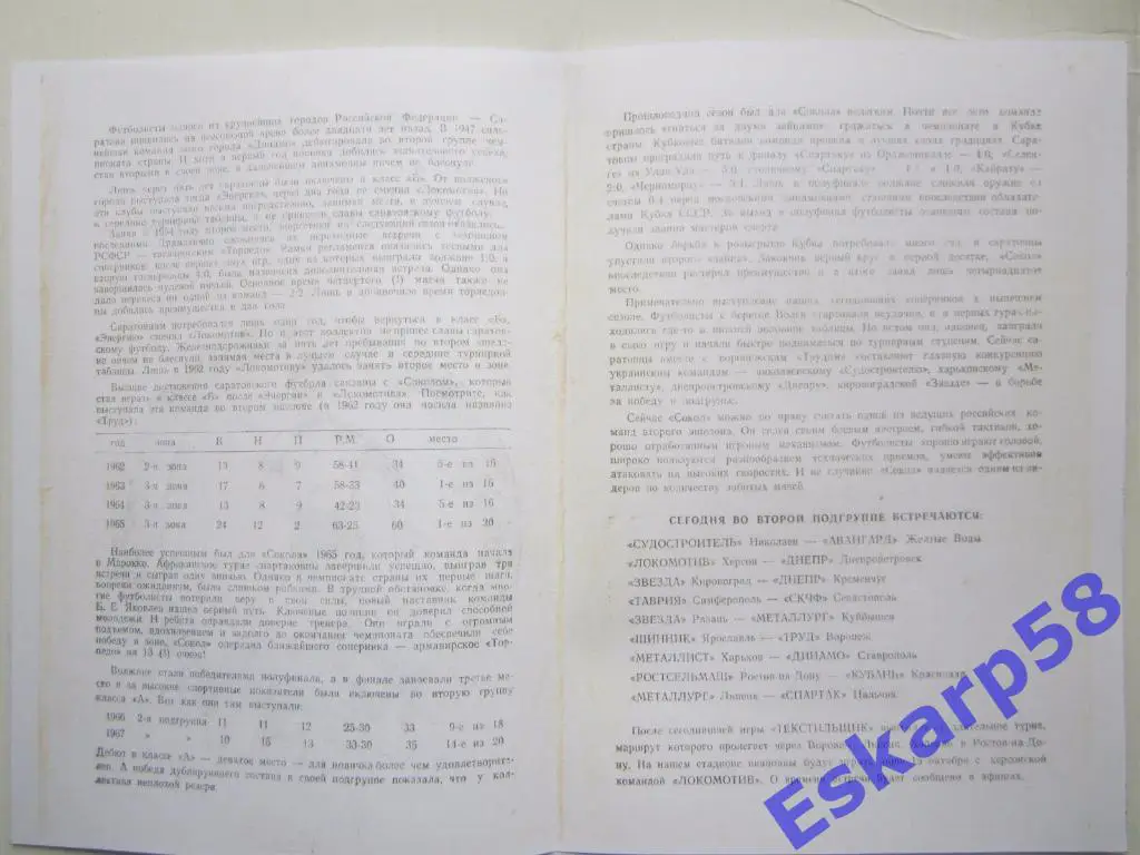 1968.Текстильщик Иваново-Сокол Саратов 1