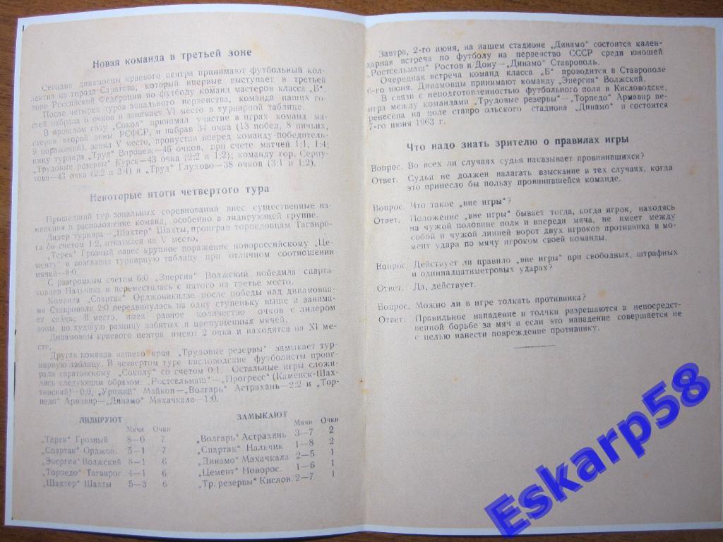 1963.Динамо Ставрополь-Сокол Саратов 1