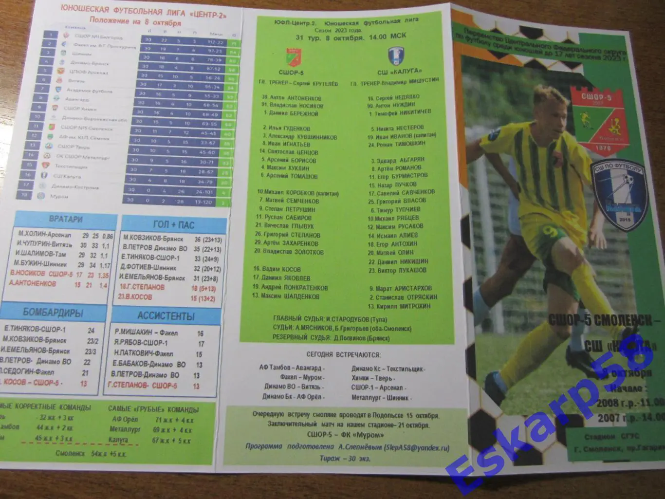 ЮФЛ-Центр. СШОР-5. Смоленск - Калуга. 8. октября. 2023 1