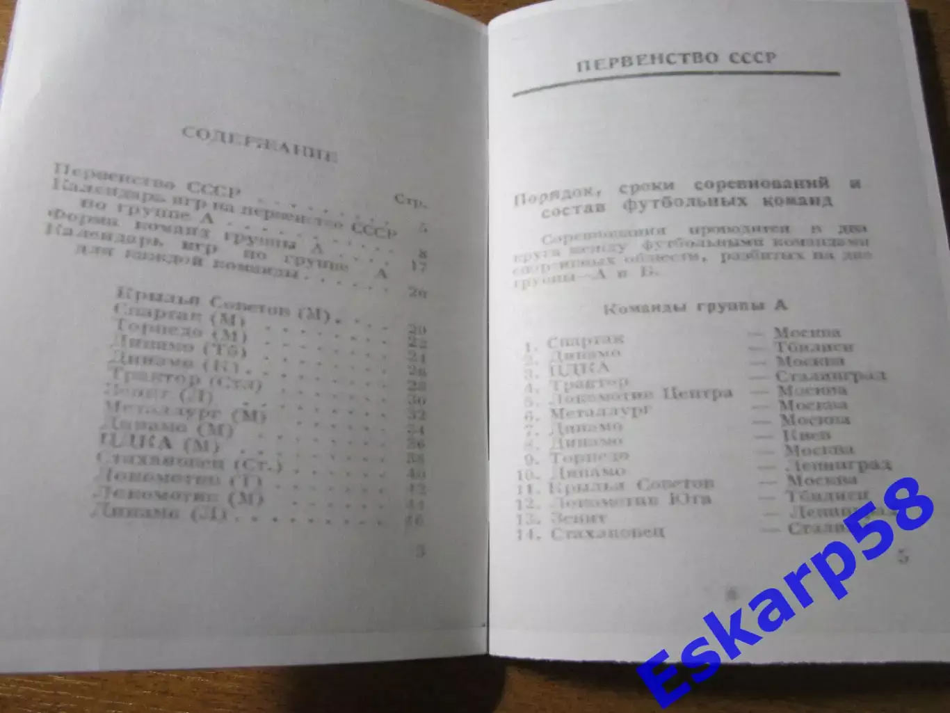 Футбол 1940.Группа А.Репринт 1