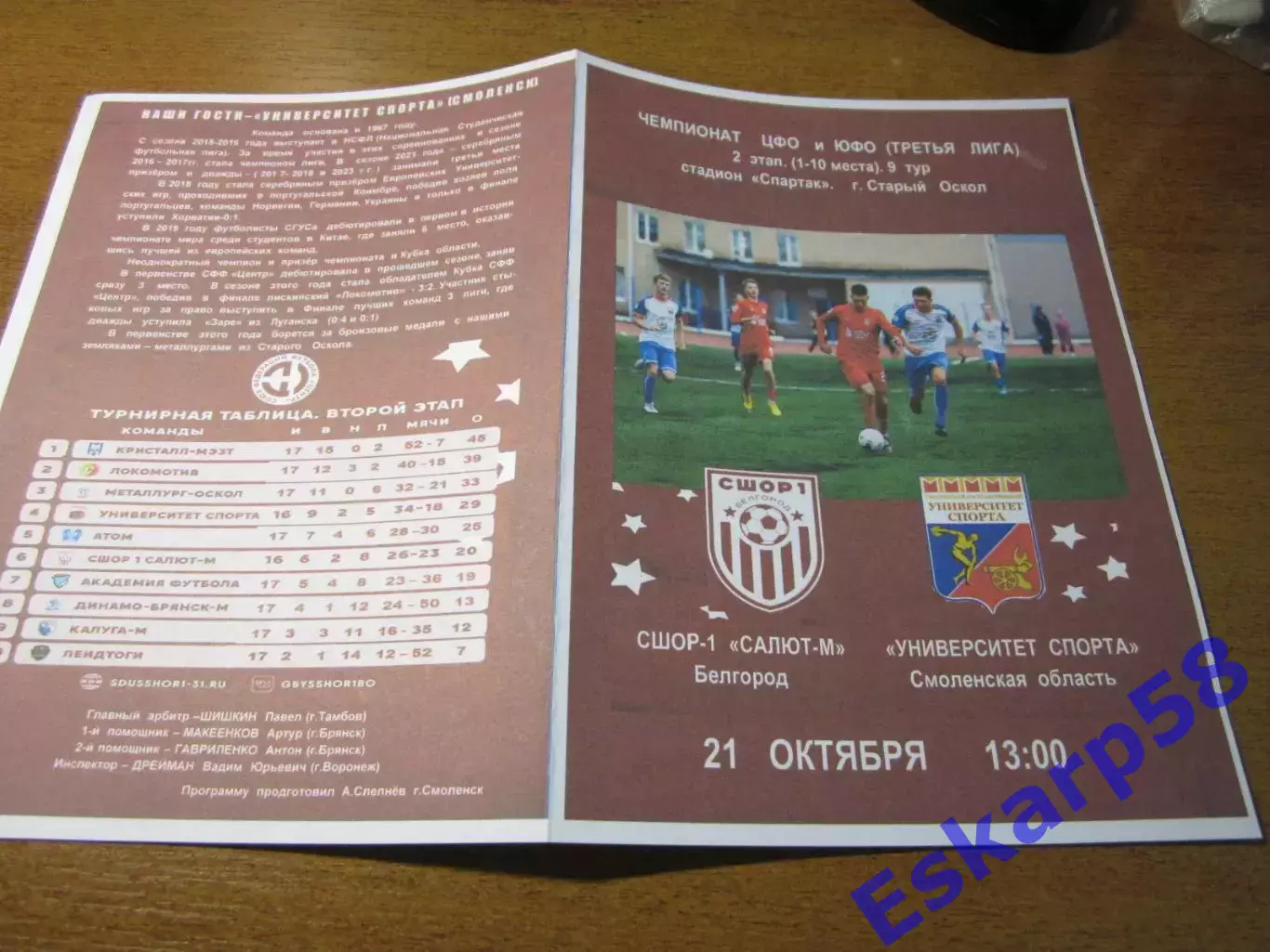 СШОР-1 Салют Белгород - Университет. спортаСмоленск. 21.10.2025 г. 1