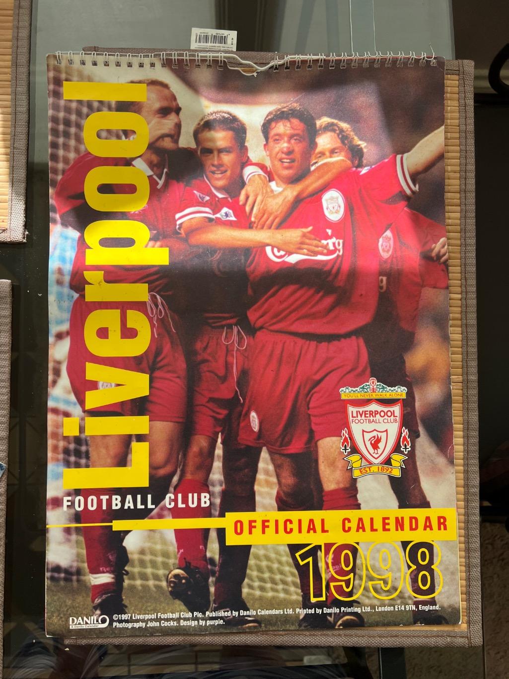Календарь ФК Ливерпуль Англия 1998