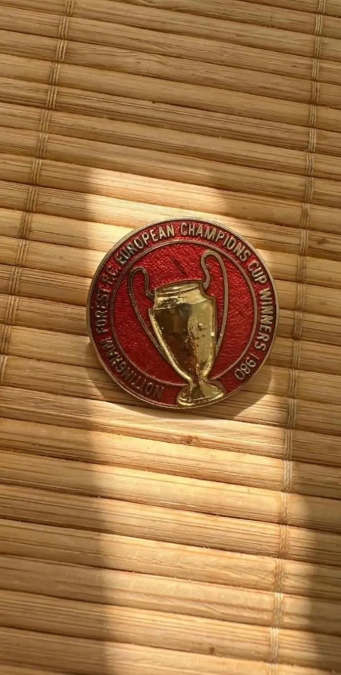 Знак значок Ноттингем Форест Nottingham forest Англия 1980 Кубок Чемпионов.