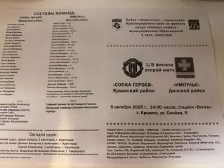 Сопка Героев (Крымский район)-Импульс (Динской район) 1/8 финала5.10.2025