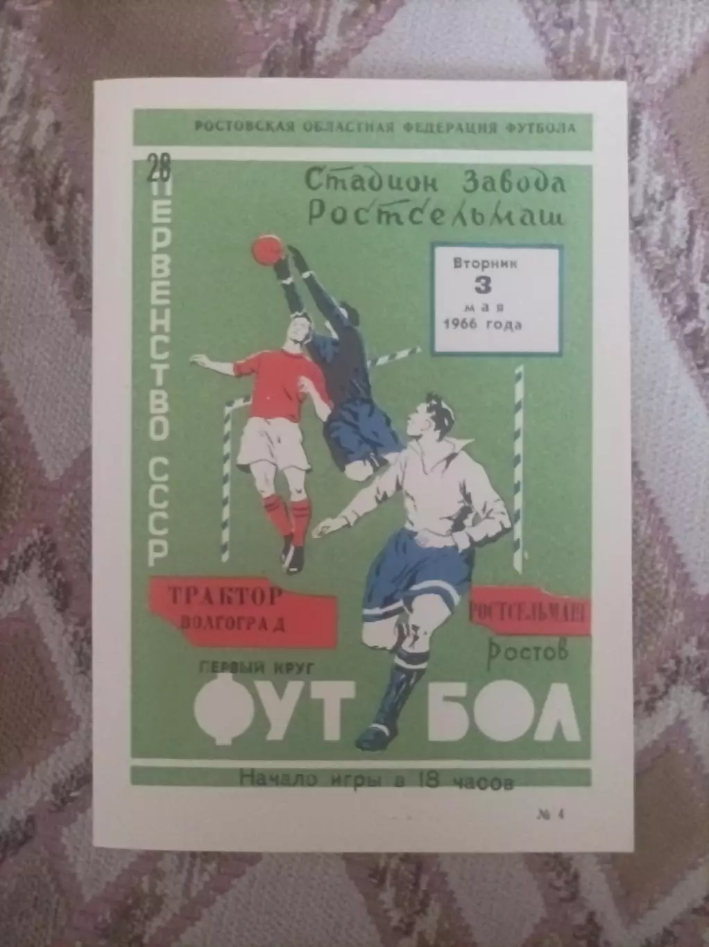Ростсельмаш Ростов -Трактор Волгоград 1966