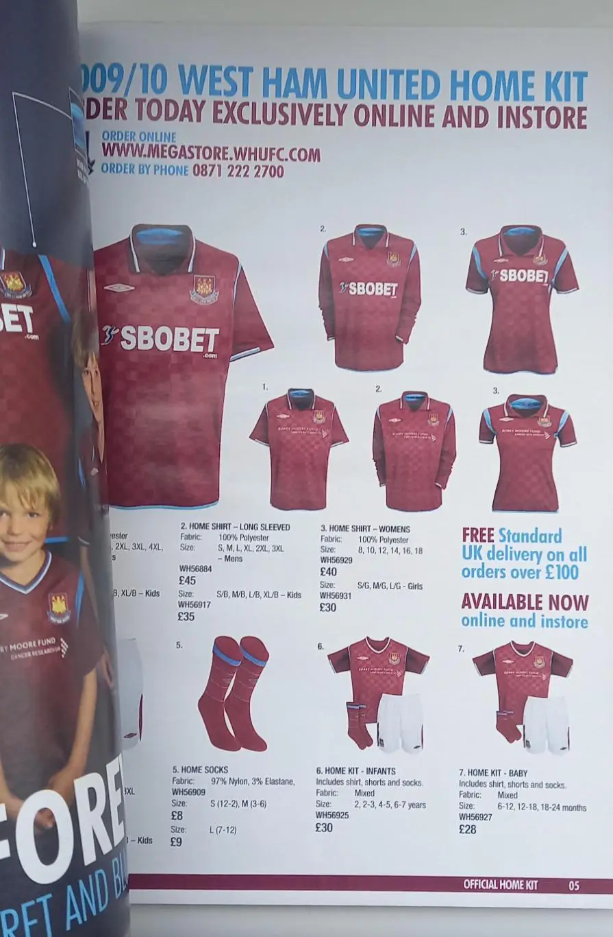 Каталог фан-шопа Вест Хэм Юнайтед старый 3