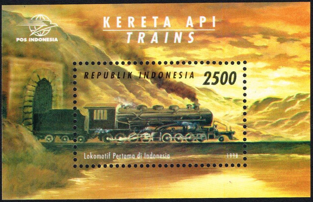 Индонезия 1998Транспорт(паровозы)№мих бл13350руб