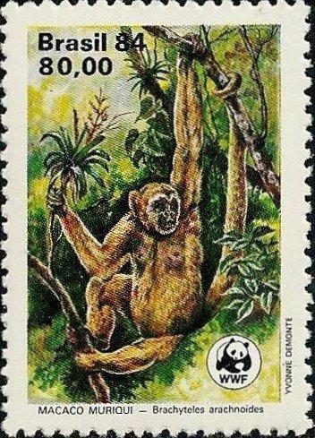 Бразилия 1984 Фауна(обезьяны.WWF) №мих252/380руб