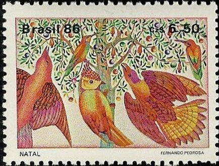 Бразилия 1986 Рождество (Фауна,птицы) №мих2192/490руб