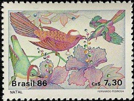 Бразилия 1986 Рождество (Фауна,птицы) №мих2192/490руб 1