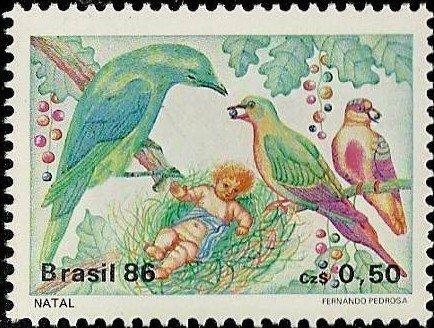 Бразилия 1986 Рождество (Фауна,птицы) №мих2192/490руб 2