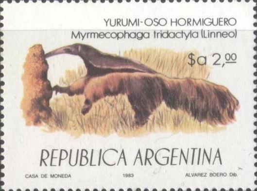 Аргентина 1983 Фауна (Млекопитающие ) №мих 1631/4-180руб