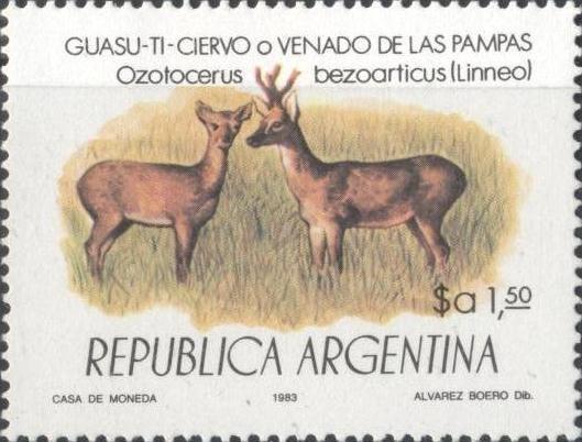Аргентина 1983 Фауна (Млекопитающие ) №мих 1631/4-180руб 3