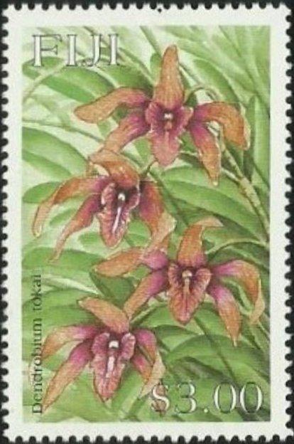 «Австралия и Океания: Фиджи (После 1970) Орхидеи (Растения,флора)№мих 880/3-210р 3