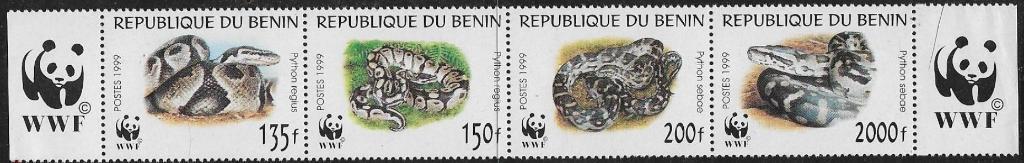 Бенин 1999Фауна(WWF. Рептилии)№мих1159/62-290руб