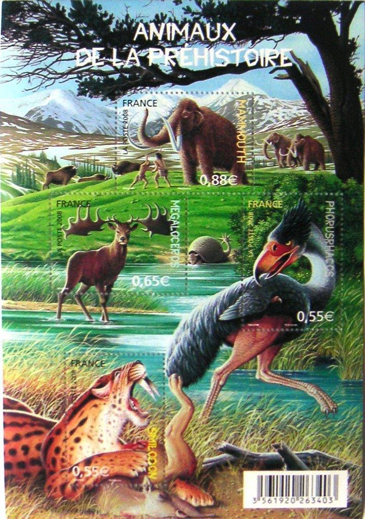 Франция 2008 Фауна(доисторические животные) № мих бл86 -250руб
