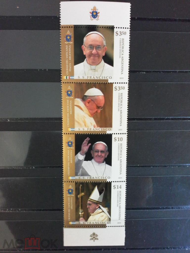 Аргентина-Ватикан 2013 Религия (Папа Римский) №мих 3500/03- 320руб