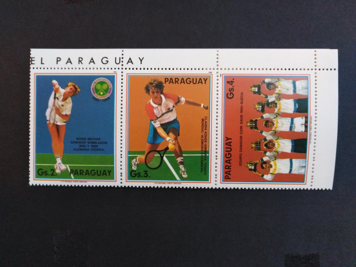 Парагвай 1986 Спорт(большой теннис) №мих4029/34 - 120руб 1