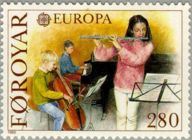 Европа: Фарерские о-ва 1985 Год музыки(Европа СЕПТ) №мих 116/7-60руб 1