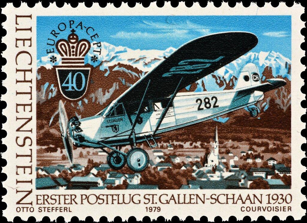 Лихтенштейн 1979 Европа СЕПТ(авиация) №мих 723/4- 50руб