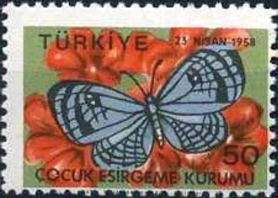 Турция 1958 Фауна(бабочки) №мих Z243/46 -200руб.