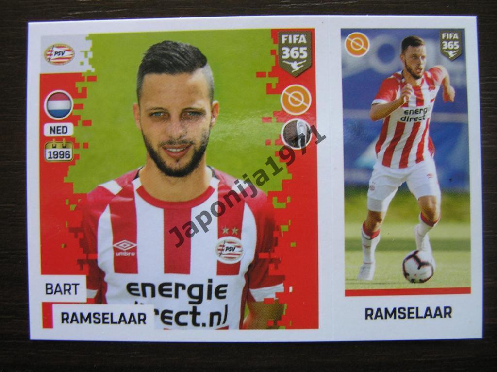 Наклейка Panini FIFA 365 : Bart Ramselaar ( PSV EINDHOVEN , Nederlands )