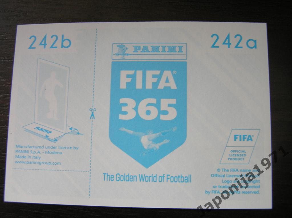Наклейка Panini FIFA 365 : Pablo Rosario ( PSV EINDHOVEN , Nederlands ) 1