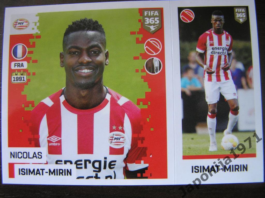 Наклейка Panini FIFA 365 : Nicolas Isimat-Mirin ( PSV EINDHOVEN , Nederlands )