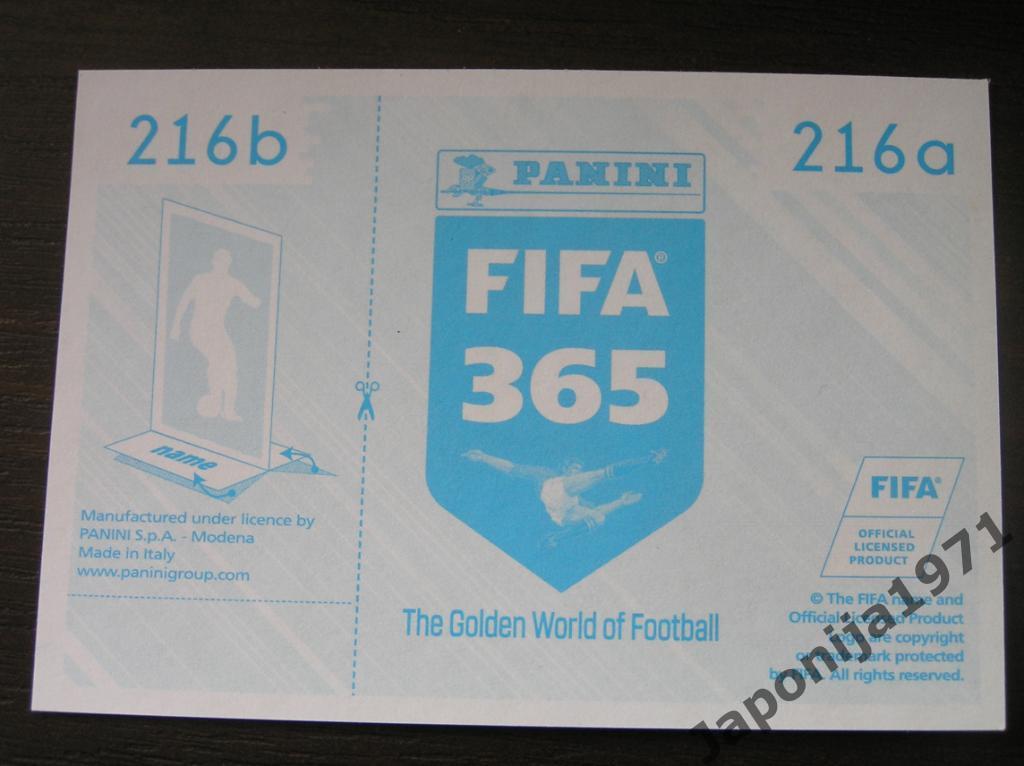 Наклейка Panini FIFA 365 : Mario Mandzukic ( Juventus , Italia ) 1