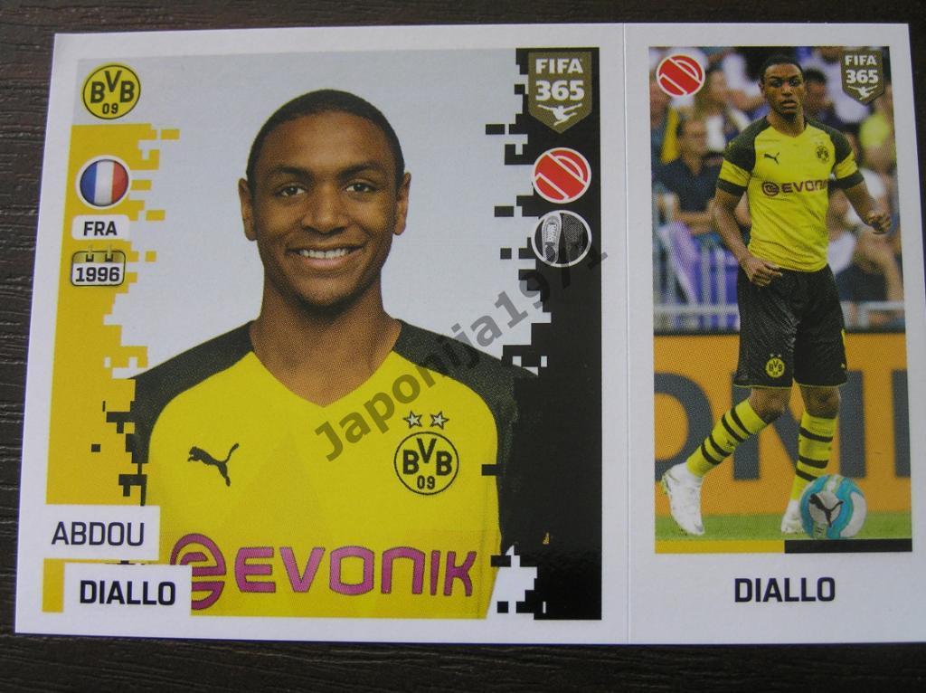 Наклейка Panini FIFA 365 : Abdou Diallo ( Borussia Dortmund, Germany )