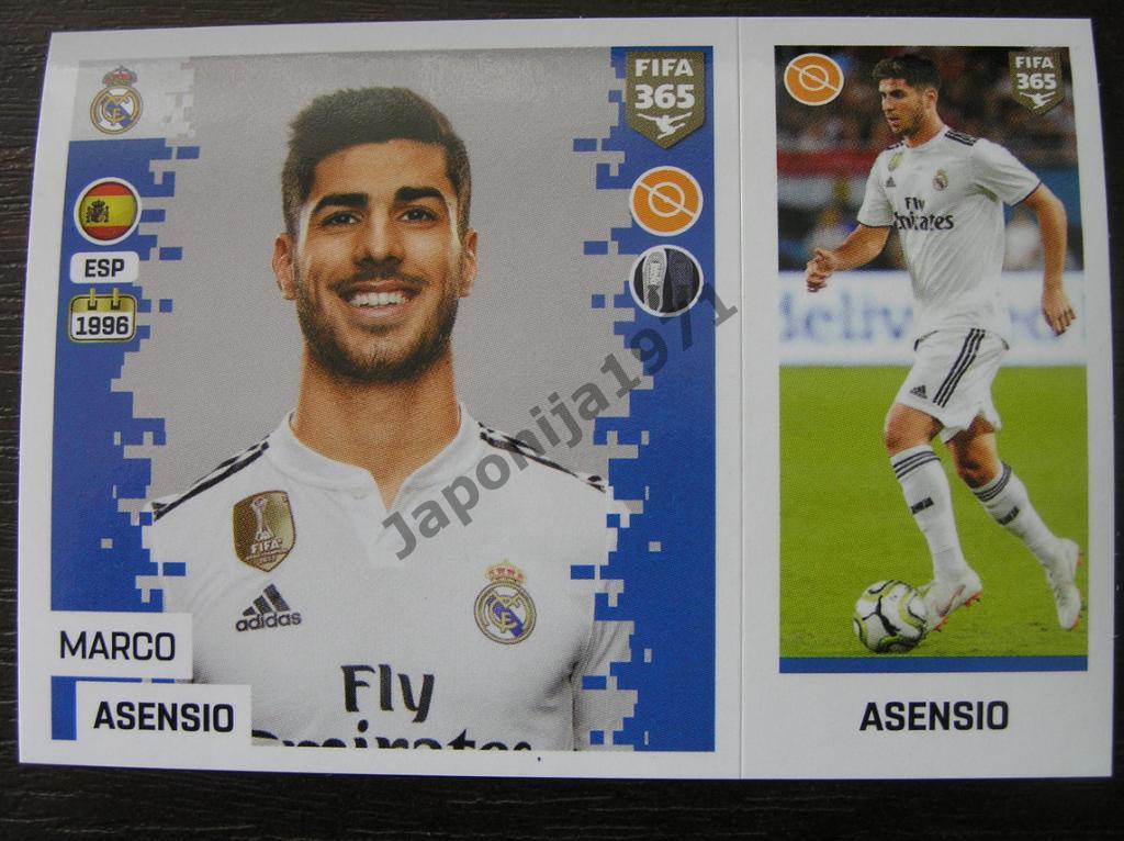 Наклейка Panini FIFA 365 : Marco Asensio ( Real Madrid CF , Spain )