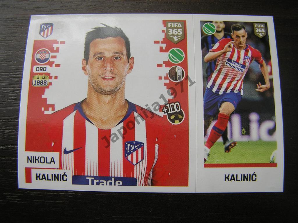 Наклейка Panini FIFA 365 : Nikola Kalinic ( AM , Spain )