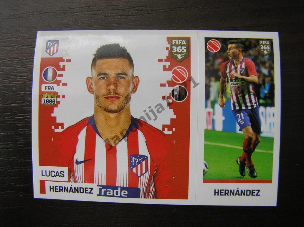 Наклейка Panini FIFA 365 : Lucas Hernandes ( Atletico Madrid , Spain )