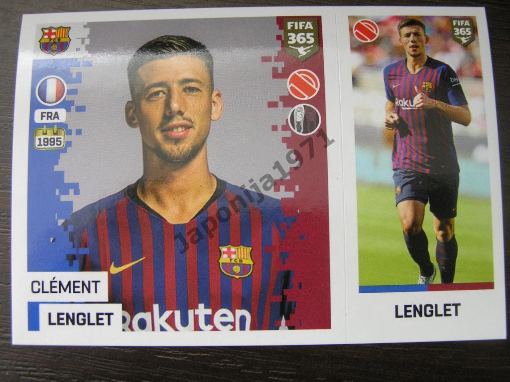 Наклейка Panini FIFA 365 : Clement Lenglet ( FC Barcelona , Spain )