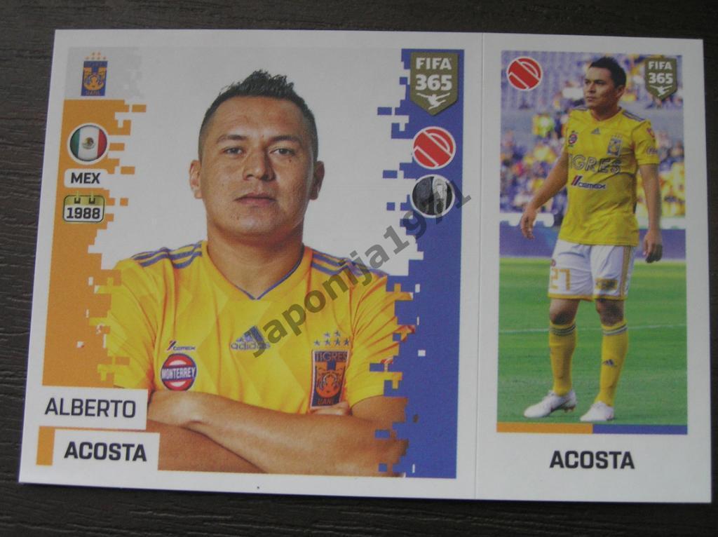 Наклейка Panini FIFA 365 : Alberto Acosta ( Tigres Uanl , Mexico )