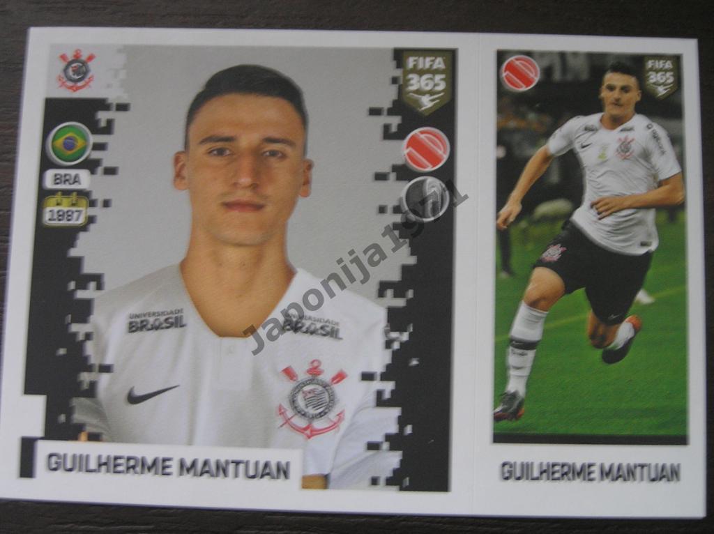 Наклейка Panini FIFA 365 : Guilherme Mantuan ( Corinthians , Brazilian )