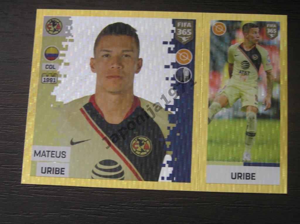 Наклейка Panini FIFA 365 : Mateus Uribe ( Club America , Mexico )