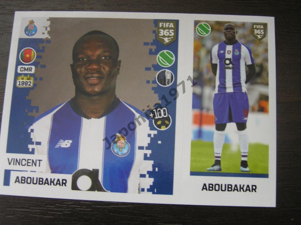 Наклейка Panini FIFA 365 : Vincent Aboubakar ( Porto , Portugal )