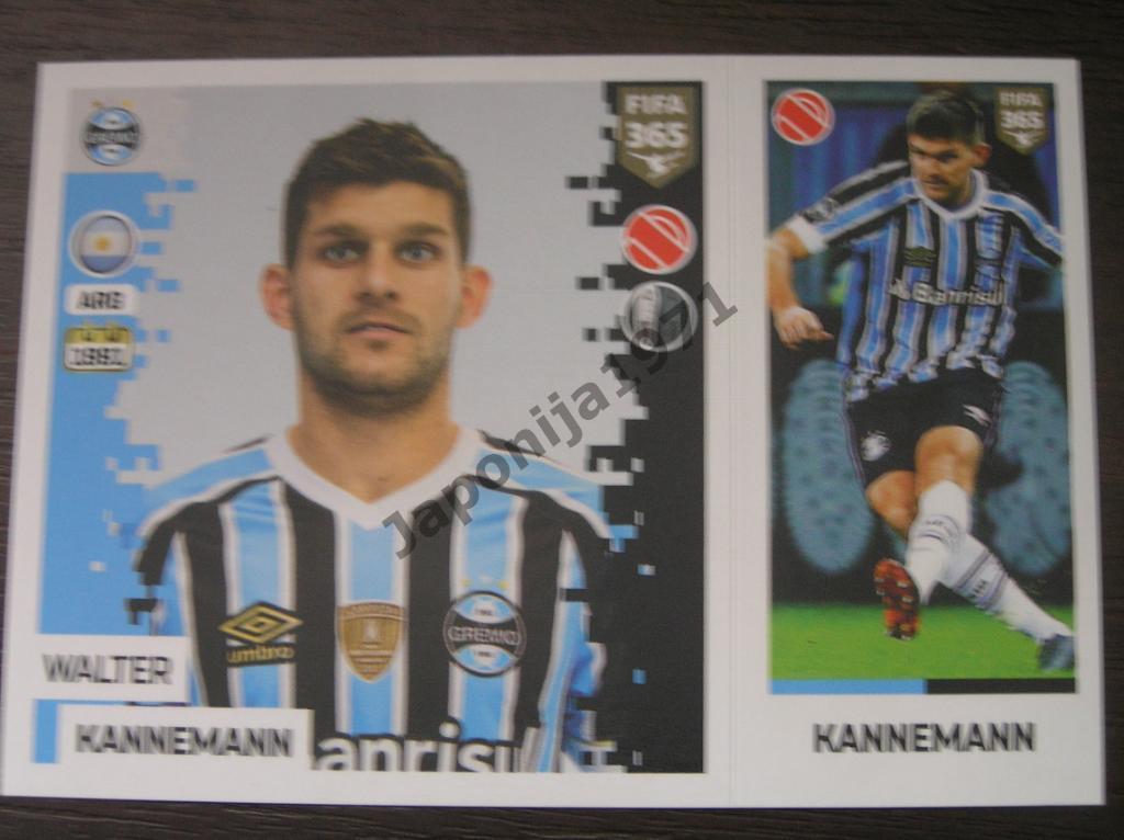Наклейка Panini FIFA 365 : Walter Kannemann ( Gremio , Brazil )