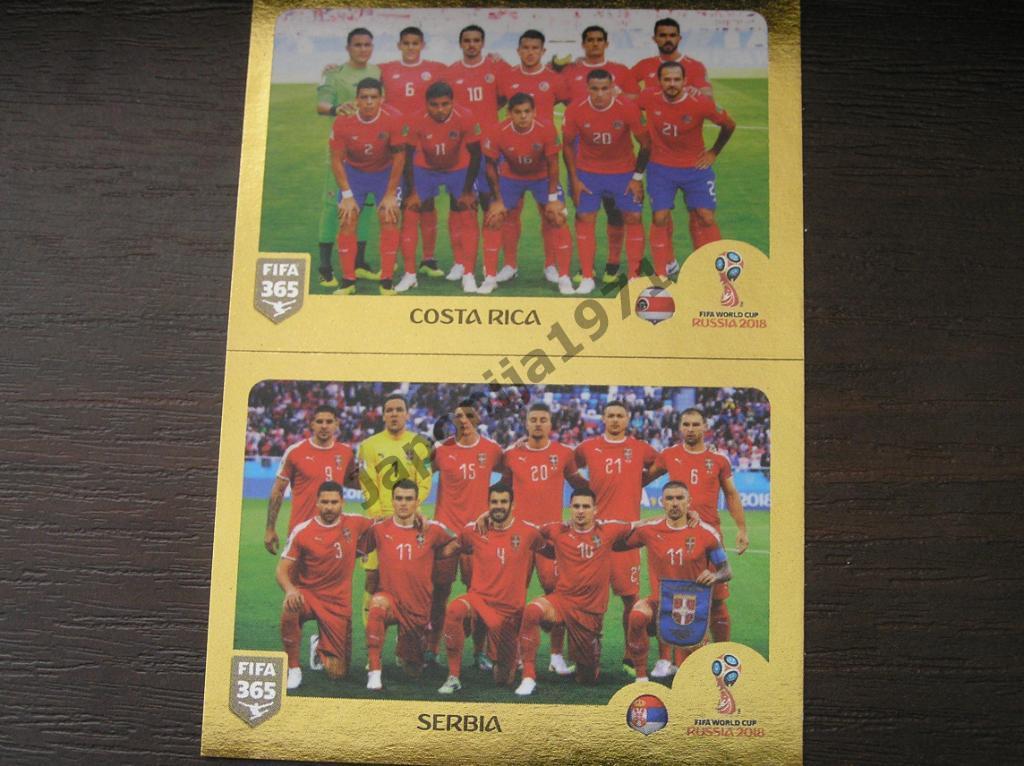 Наклейка Panini FIFA 365 : Costa Rica, Serbia ( 2018 FIFA World Cup Russia )