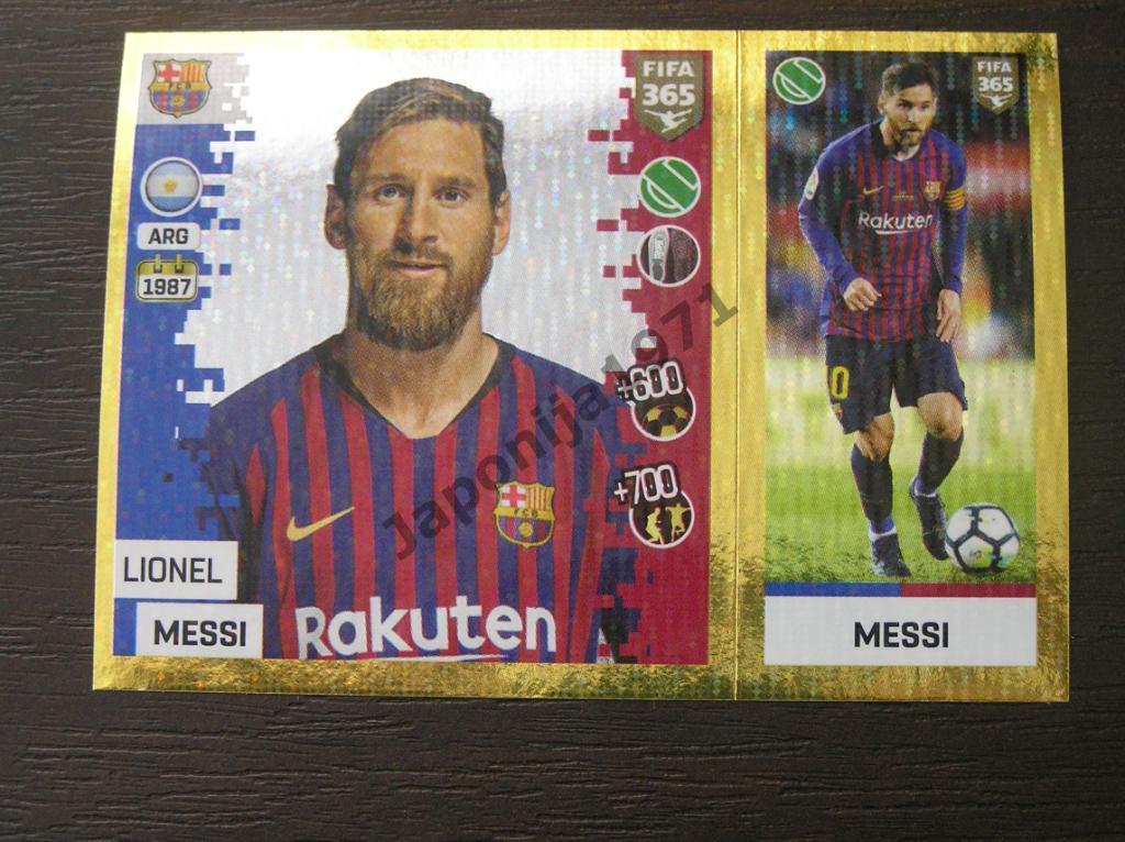 Наклейка Panini FIFA 365 : Lionel Messi ( FC Barcelona , Spain )