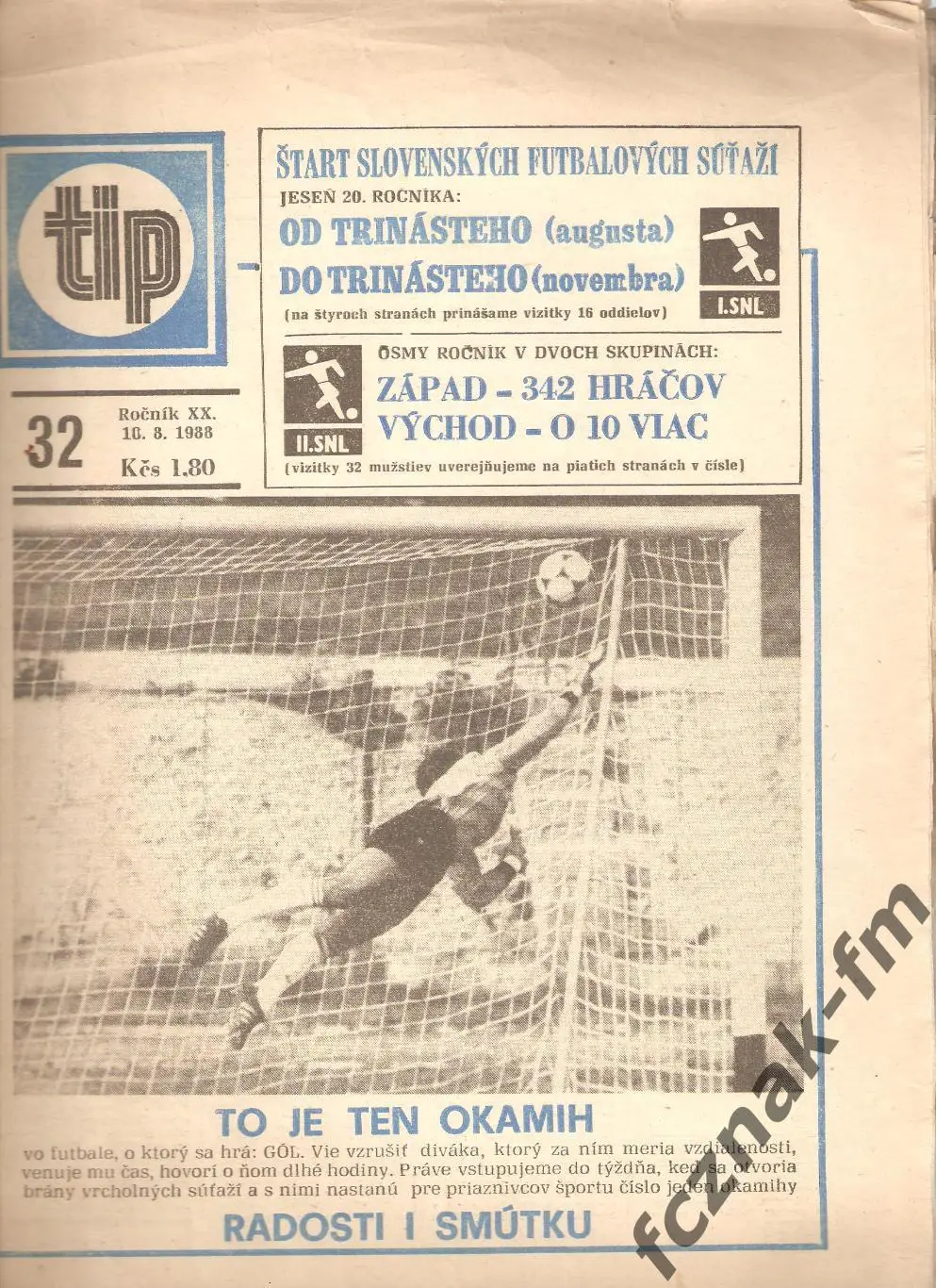 Чехословакия ТИП 1988 Словацкая лига ВИЗИТКИ 48 клубов