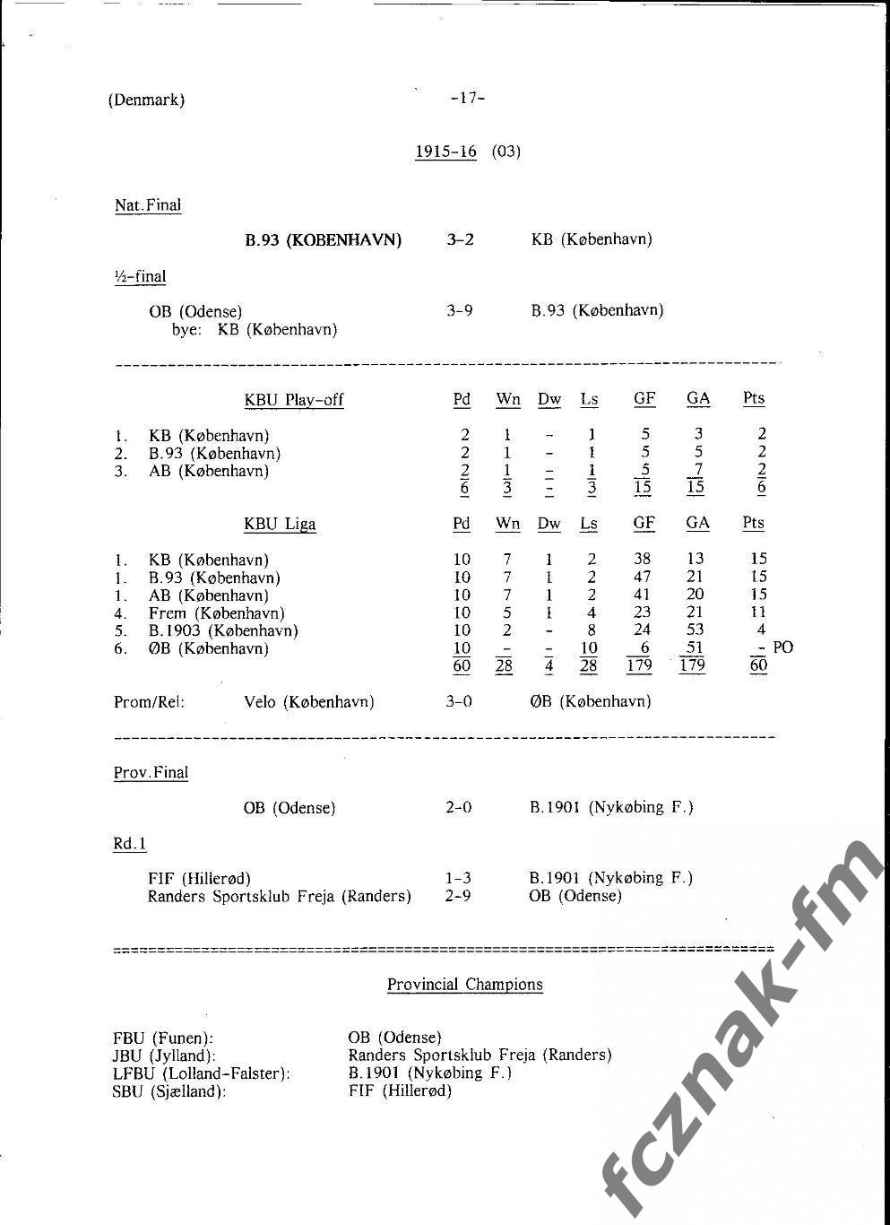 А. Грэм. Чемпионат Дания 1912-98 1