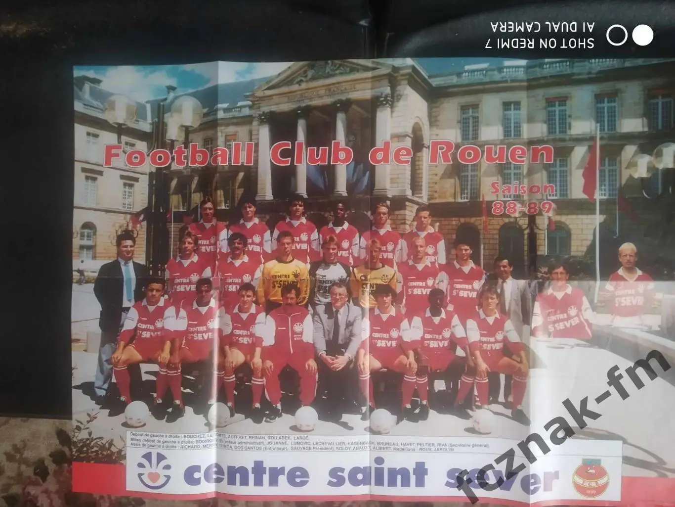 Постер плакат ФК Руан Франция poster FC Rouen France =62х44