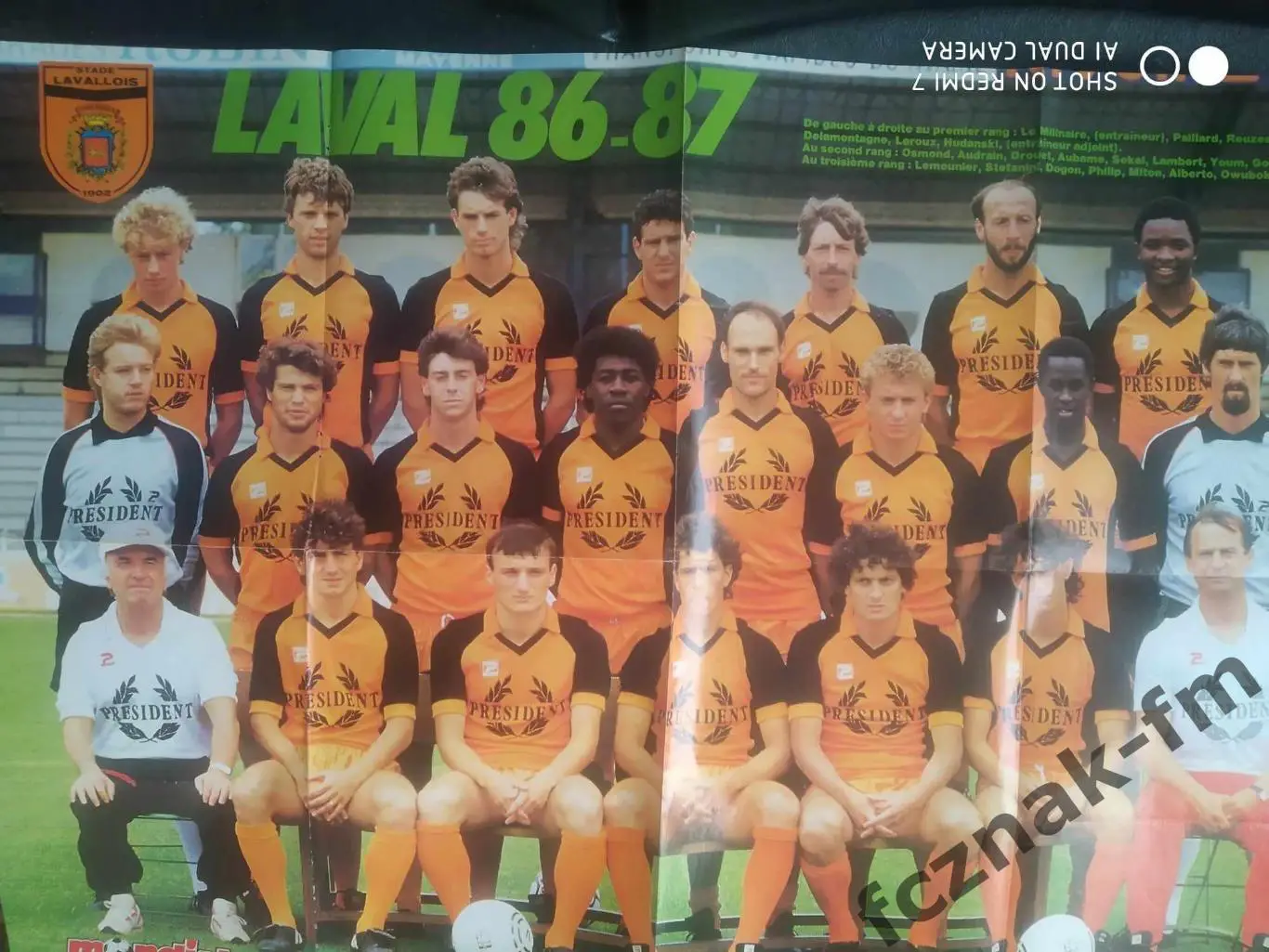 Постер плакат ФК Лаваль – Мартини poster Laval France 1986-87 - Bruno Martini