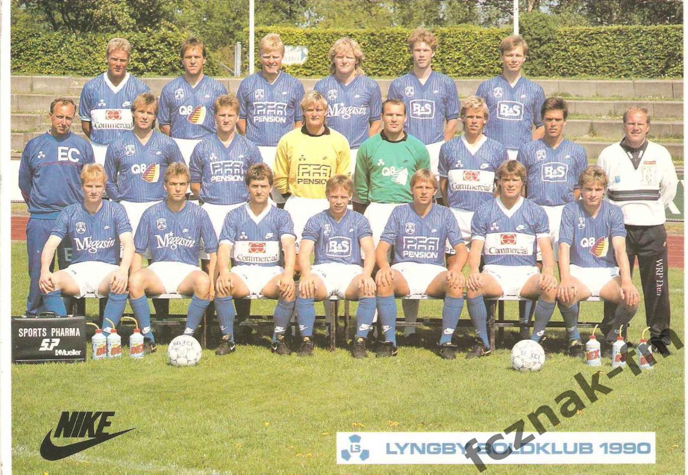 Lyngby BK Denmark Люнгбю БК Дания сезон 1990 отличное состояние большая 21х15