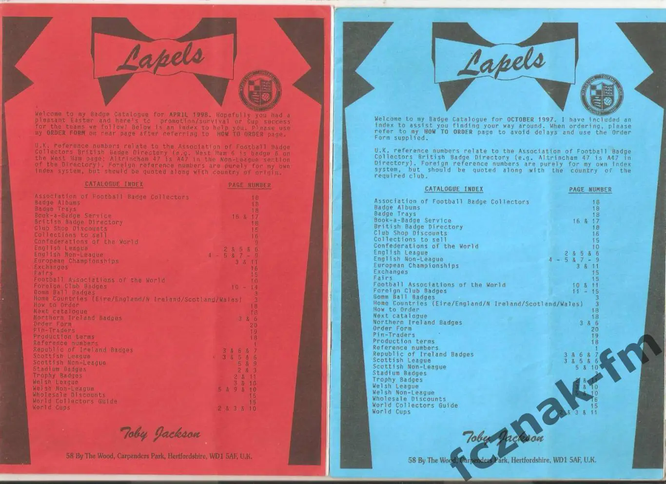 Каталог значков LAPELS Toby Jackson значки клубов Англии и мира на продажу