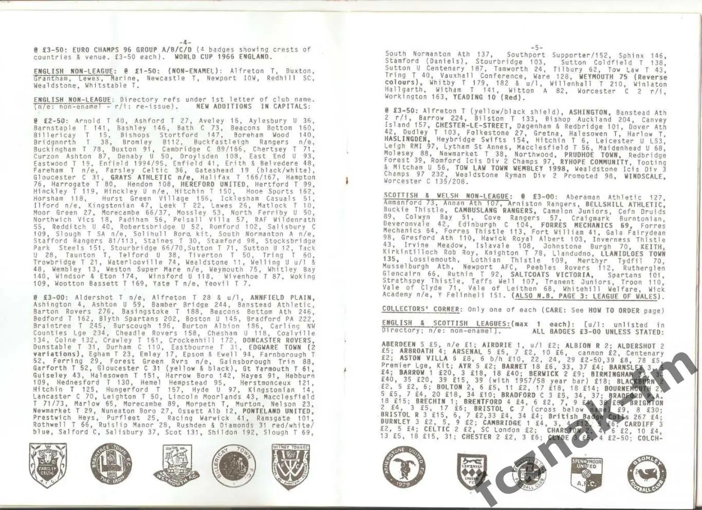 Каталог значков LAPELS Toby Jackson значки клубов Англии и мира на продажу 7